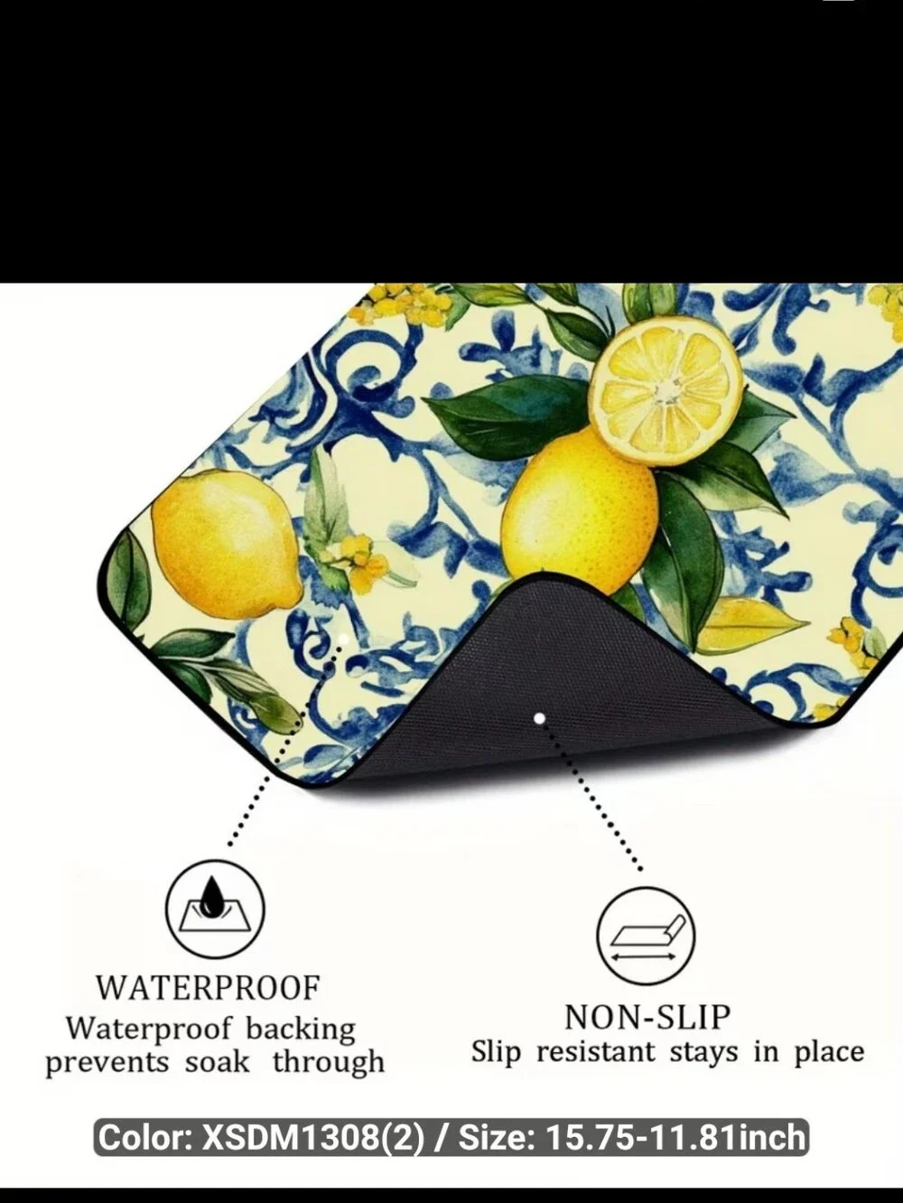 New Yellow Lemon Pattern Kitchen Dish Drying Mat - #1549-600